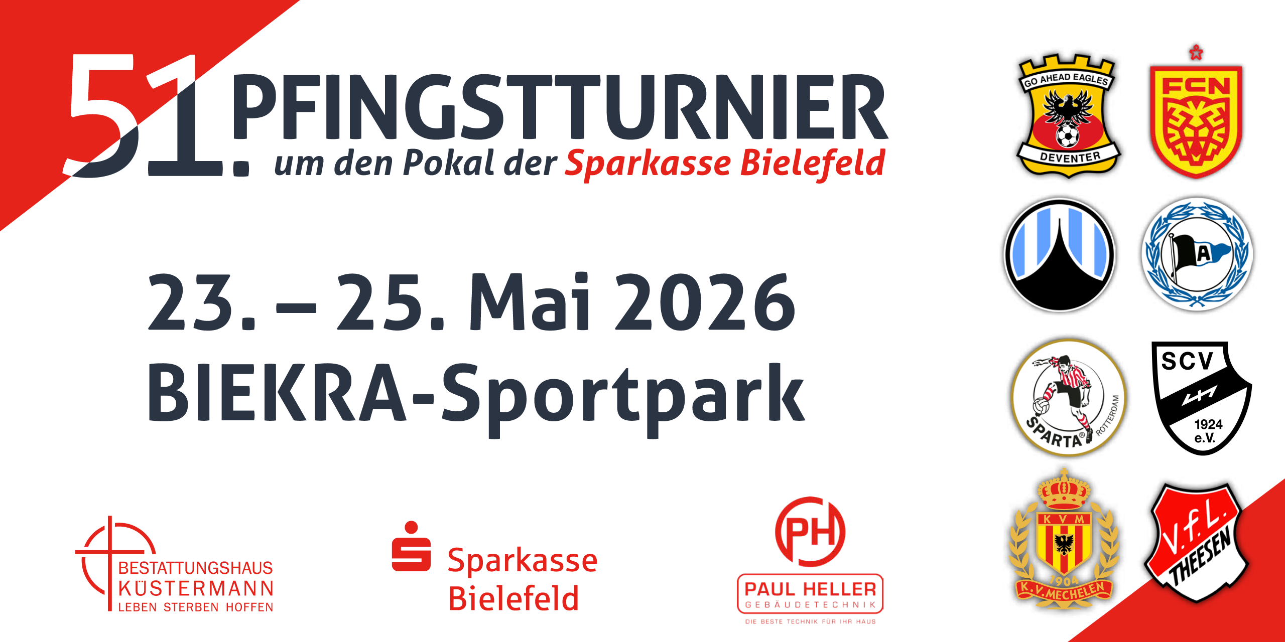 51. Pfingstturnier Sparkasse Bielefeld VfL Theesen - 8 Club Logos